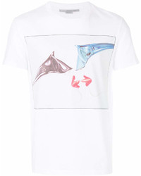 T-shirt à col rond imprimé blanc Stella McCartney