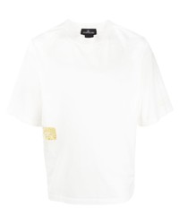 T-shirt à col rond imprimé blanc Stone Island Shadow Project