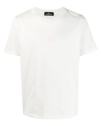 T-shirt à col rond imprimé blanc Stone Island Shadow Project