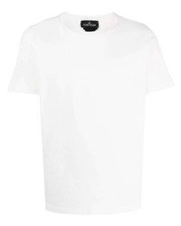 T-shirt à col rond imprimé blanc Stone Island Shadow Project