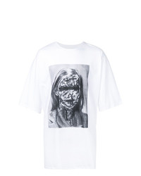 T-shirt à col rond imprimé blanc Strateas Carlucci