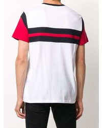 T-shirt à col rond imprimé blanc Balmain