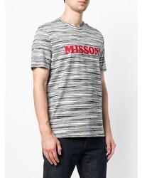 T-shirt à col rond imprimé blanc Missoni