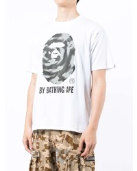 T-shirt à col rond imprimé blanc A Bathing Ape