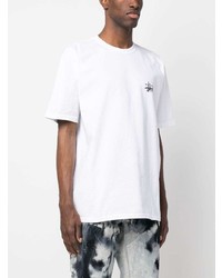 T-shirt à col rond imprimé blanc Stussy