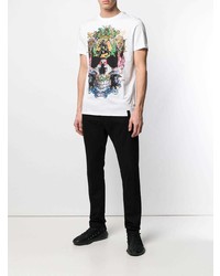 T-shirt à col rond imprimé blanc Philipp Plein