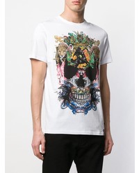 T-shirt à col rond imprimé blanc Philipp Plein