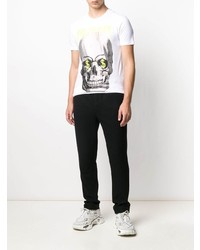 T-shirt à col rond imprimé blanc Philipp Plein