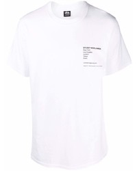 T-shirt à col rond imprimé blanc Stussy