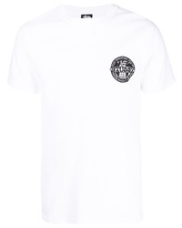 T-shirt à col rond imprimé blanc Stussy