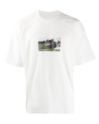 T-shirt à col rond imprimé blanc Styland