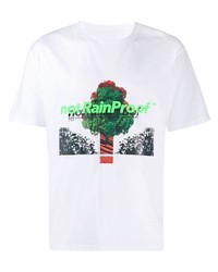 T-shirt à col rond imprimé blanc Styland