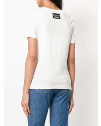 T-shirt à col rond imprimé blanc Boutique Moschino