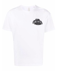 T-shirt à col rond imprimé blanc Sunflower