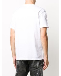 T-shirt à col rond imprimé blanc DSQUARED2