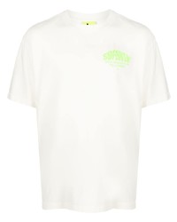 T-shirt à col rond imprimé blanc Supervsn