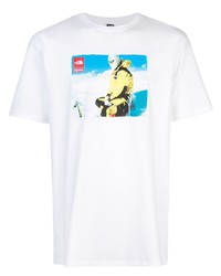 T-shirt à col rond imprimé blanc Supreme