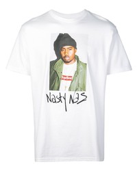 T-shirt à col rond imprimé blanc Supreme