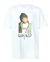 T-shirt à col rond imprimé blanc Supreme