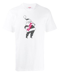 T-shirt à col rond imprimé blanc Supreme