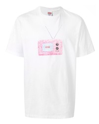 T-shirt à col rond imprimé blanc Supreme