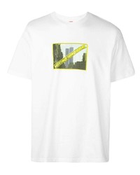 T-shirt à col rond imprimé blanc Supreme