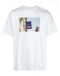 T-shirt à col rond imprimé blanc Supreme