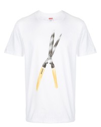 T-shirt à col rond imprimé blanc Supreme