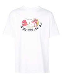 T-shirt à col rond imprimé blanc Supreme