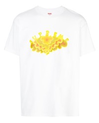 T-shirt à col rond imprimé blanc Supreme