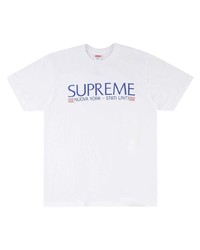 T-shirt à col rond imprimé blanc Supreme