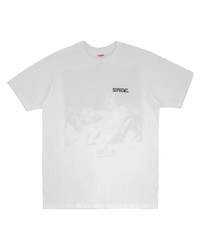 T-shirt à col rond imprimé blanc Supreme