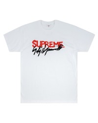 T-shirt à col rond imprimé blanc Supreme