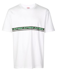 T-shirt à col rond imprimé blanc Supreme