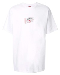 T-shirt à col rond imprimé blanc Supreme