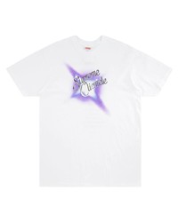 T-shirt à col rond imprimé blanc Supreme