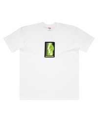 T-shirt à col rond imprimé blanc Supreme