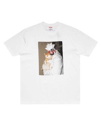 T-shirt à col rond imprimé blanc Supreme