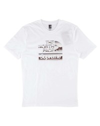 T-shirt à col rond imprimé blanc Supreme