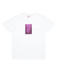 T-shirt à col rond imprimé blanc Supreme