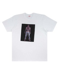 T-shirt à col rond imprimé blanc Supreme