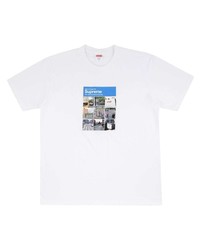 T-shirt à col rond imprimé blanc Supreme