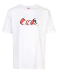 T-shirt à col rond imprimé blanc Supreme