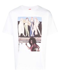 T-shirt à col rond imprimé blanc Supreme