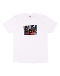 T-shirt à col rond imprimé blanc Supreme