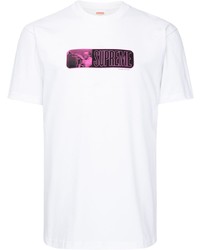 T-shirt à col rond imprimé blanc Supreme