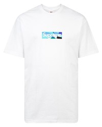 T-shirt à col rond imprimé blanc Supreme