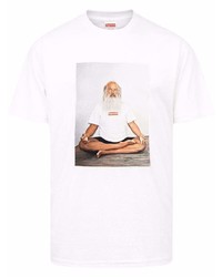 T-shirt à col rond imprimé blanc Supreme