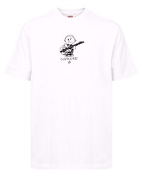 T-shirt à col rond imprimé blanc Supreme