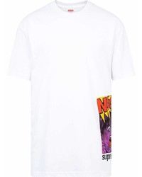 T-shirt à col rond imprimé blanc Supreme